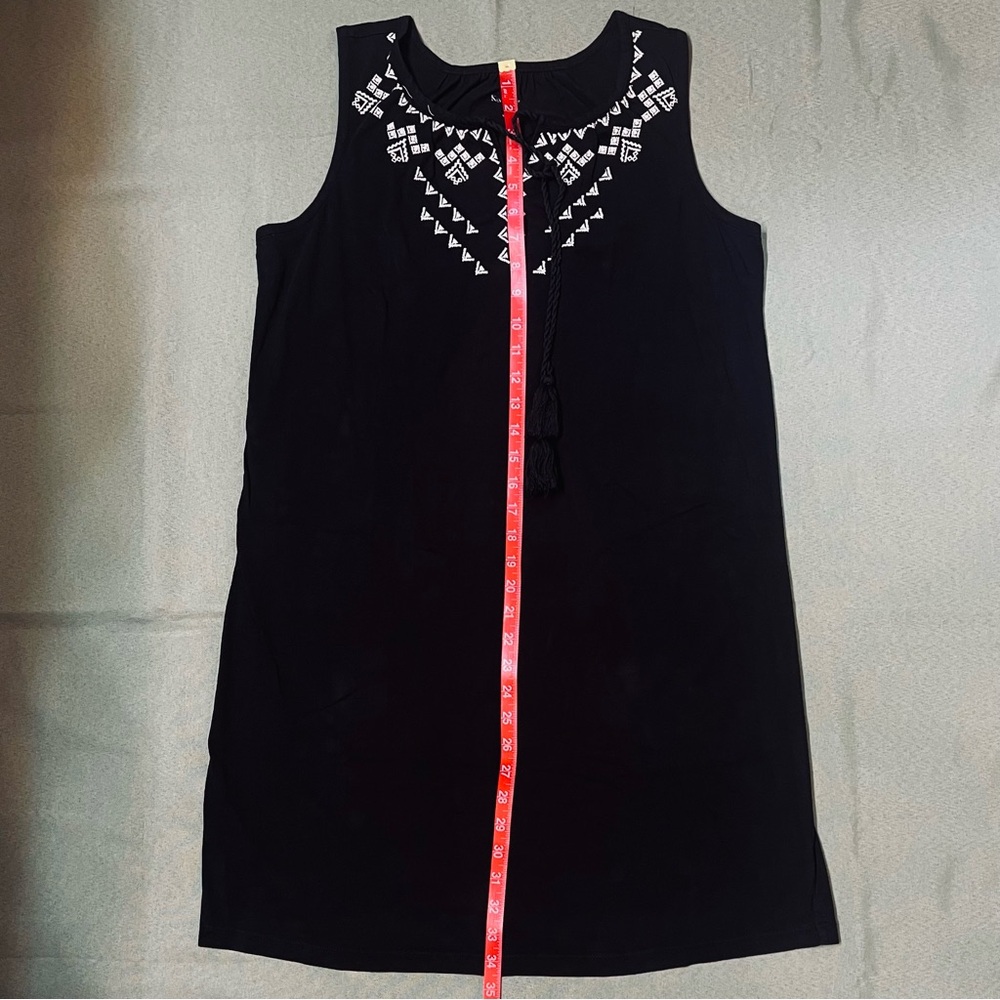Embroidered Dress Blk Sleeveless Cotton Boho EUC SzMP $5 ADD ON with $15+ Bundle - Picture 8 of 8